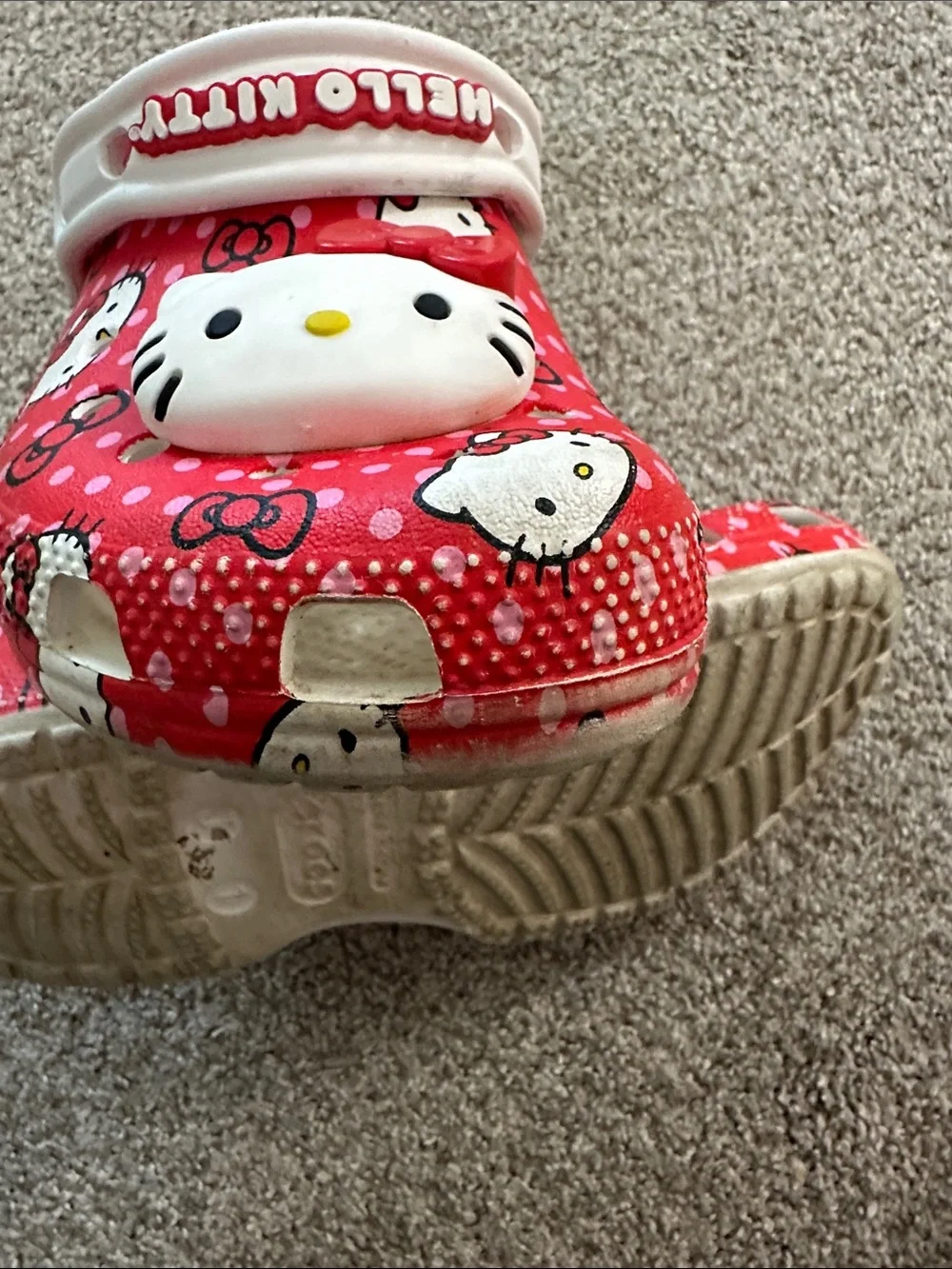 Hello Kitty Red  Kids Crocs  - Cute Slip-On Shoes size 1